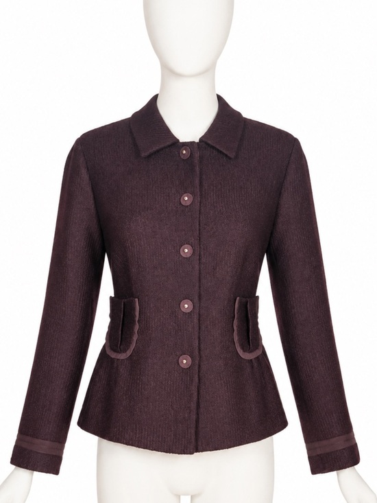 Prada Jackets & Blazers - Prada Burgundy Wool Jacket with Pockets Size 46